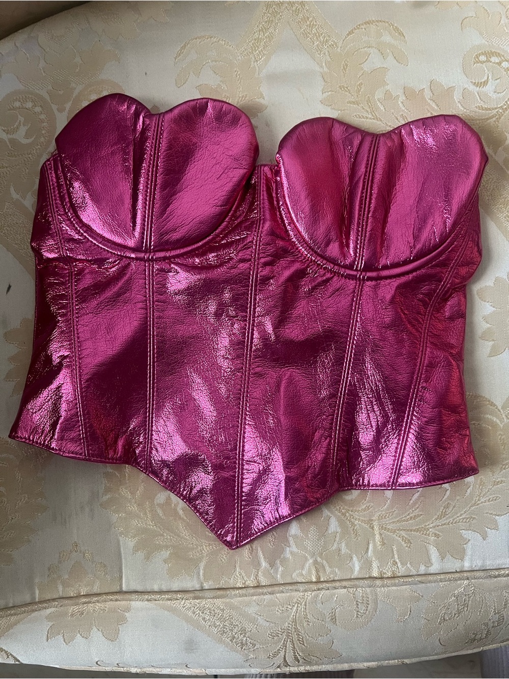 Lover girl corset metallic top